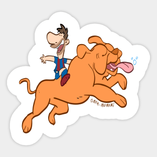 Messi and his dog Sticker